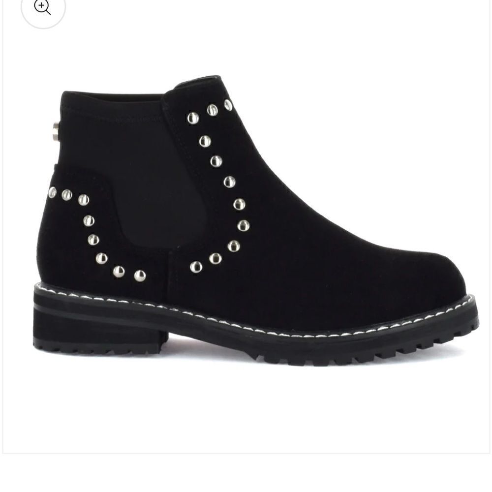 Seven For All Mankind Romanoff Waterproof Ankle Boot Black with Studs 10 NWOB
